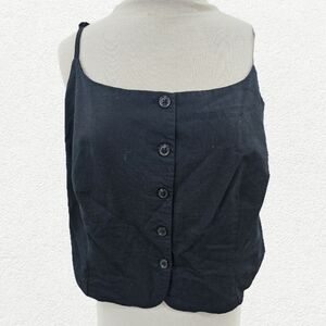 a new day Black Sleeveless Button-Down Blouse
